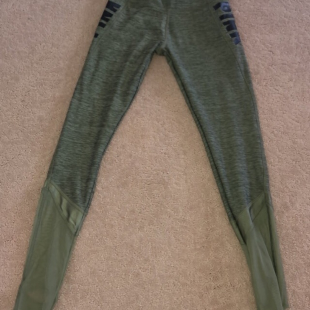 VICTORIA’s SECRET PINK- Army Green Charcoal Leggings